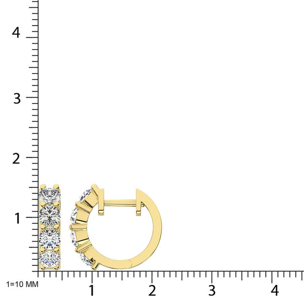 14K Yellow Gold Lab Grown Diamond 1 1/2 Ct.Tw. Hoop Earrings