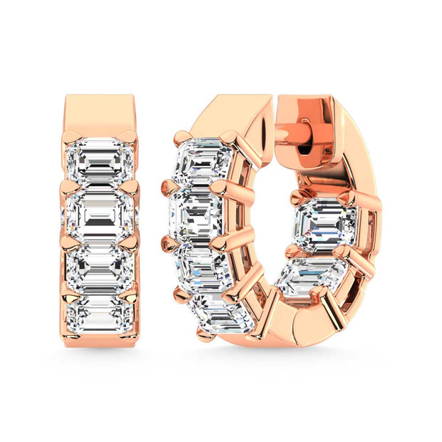 14K Rose Gold Lab Grown Diamond 2 Ct.Tw. Hoop Earrings