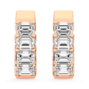 14K Rose Gold Lab Grown Diamond 2 Ct.Tw. Hoop Earrings