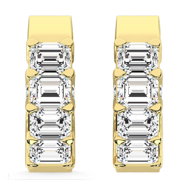 14K Yellow Gold Lab Grown Diamond 2 Ct.Tw. Hoop Earrings