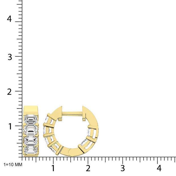 14K Yellow Gold Lab Grown Diamond 2 Ct.Tw. Hoop Earrings