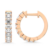 14K Rose Gold Lab Grown Diamond 1 1/2 Ct.Tw. Hoop Earrings