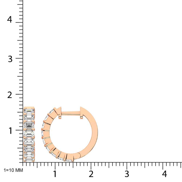 14K Rose Gold Lab Grown Diamond 1 1/2 Ct.Tw. Hoop Earrings