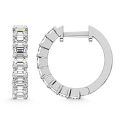 14K White Gold Lab Grown Diamond 1 1/2 Ct.Tw. Hoop Earrings