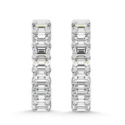 14K White Gold Lab Grown Diamond 1 1/2 Ct.Tw. Hoop Earrings