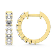 14K Yellow Gold Lab Grown Diamond 1 1/2 Ct.Tw. Hoop Earrings