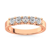 14K Rose Gold Lab Grown Diamond 3/4 Ct.Tw. Half Way Band