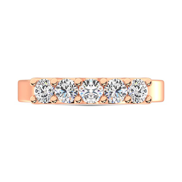 14K Rose Gold Lab Grown Diamond 3/4 Ct.Tw. Half Way Band