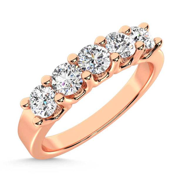 14K Rose Gold Lab Grown Diamond 3/4 Ct.Tw. Half Way Band