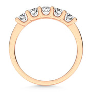 14K Rose Gold Lab Grown Diamond 3/4 Ct.Tw. Half Way Band