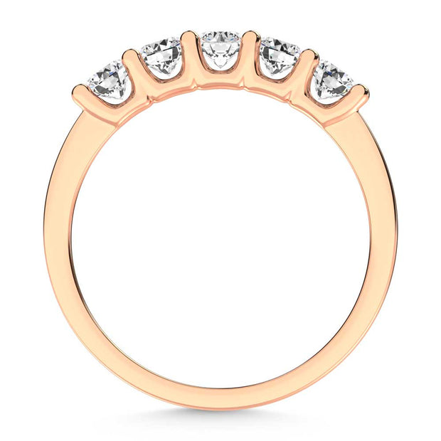 14K Rose Gold Lab Grown Diamond 3/4 Ct.Tw. Half Way Band