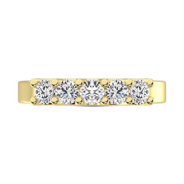 14K Yellow Gold Lab Grown Diamond 3/4 Ct.Tw. Half Way Band