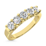 14K Yellow Gold Lab Grown Diamond 3/4 Ct.Tw. Half Way Band