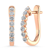 14K Rose Gold Lab Grown Diamond 1 Ct.Tw. Hoop Earrings