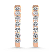 14K Rose Gold Lab Grown Diamond 1 Ct.Tw. Hoop Earrings