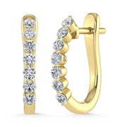 14K Yellow Gold Lab Grown Diamond 1 Ct.Tw. Hoop Earrings