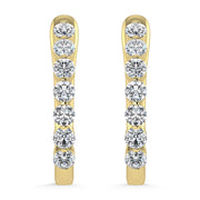 14K Yellow Gold Lab Grown Diamond 1 Ct.Tw. Hoop Earrings