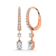 14K Rose Gold Lab Grown Diamond 1 1/3 Ct.Tw. Hoop Earrings