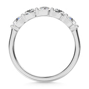 14K White Gold  Round Shape 1 Ct.Tw. 5 Stone Lab Grown Diamond Band