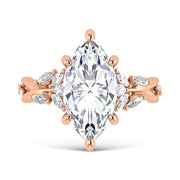 14K Rose Gold Lab Grown Diamond 3 1/2 Ct.Tw. Marquise Engagement Ring (Center 3 ct)