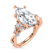 14K Rose Gold Lab Grown Diamond 3 1/2 Ct.Tw. Marquise Engagement Ring (Center 3 ct)