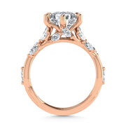 14K Rose Gold Lab Grown Diamond 3 1/2 Ct.Tw. Marquise and Pear Engagement Ring (Center 3 ct)