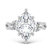 14K White Gold Lab Grown Diamond 3 1/2 Ct.Tw. Marquise Engagement Ring (Center 3 ct)