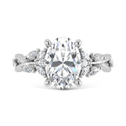 14K White Gold Lab Grown Diamond 3 1/2 Ct.Tw. Marquise and Oval Engagement Ring (Center 3 ct)