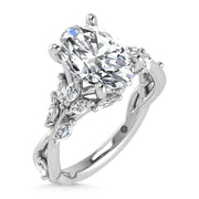 14K White Gold Lab Grown Diamond 3 1/2 Ct.Tw. Marquise and Oval Engagement Ring (Center 3 ct)