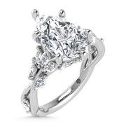 14K White Gold Lab Grown Diamond 3 1/2 Ct.Tw. Marquise and Pear Engagement Ring (Center 3 ct)