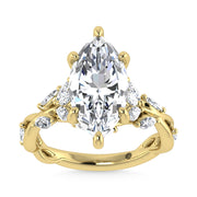 14K Yellow Gold Lab Grown Diamond 3 1/2 Ct.Tw. Marquise Engagement Ring (Center 3 ct)