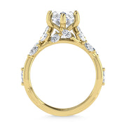 14K Yellow Gold Lab Grown Diamond 3 1/2 Ct.Tw. Marquise Engagement Ring (Center 3 ct)