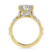 14K Yellow Gold Lab Grown Diamond 3 1/2 Ct.Tw. Marquise and Pear Engagement Ring (Center 3 ct)