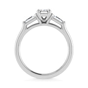 14K White Gold Lab Grown Diamond 1 1/4 Ct.Tw. Three Stone Ring (Center 3/4 ct)