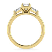 14K Yellow Gold Lab Grown Diamond 1 1/4 Ct.Tw. Three Stone Ring (Center 3/4 ct)