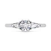 14K White Gold Lab Grown Diamond 1 1/4 Ct.Tw. Three Stone Ring (Center 3/4 ct)