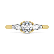 14K Yellow Gold Lab Grown Diamond 1 1/4 Ct.Tw. Three Stone Ring (Center 3/4 ct)