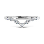 14K White Gold Lab Grown Diamond 1/2 Ct.Tw. Round and Marquse Chevron Band