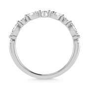 14K White Gold Lab Grown Diamond 1/2 Ct.Tw. Round and Marquse Chevron Band