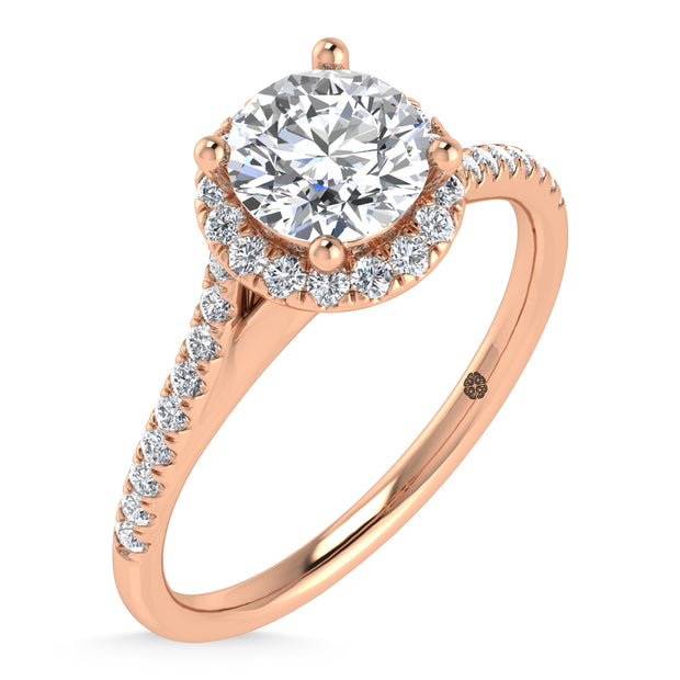 10K Rose Gold Lab Grown Diamond 1 1/4 Ct.Tw. Engagement Ring