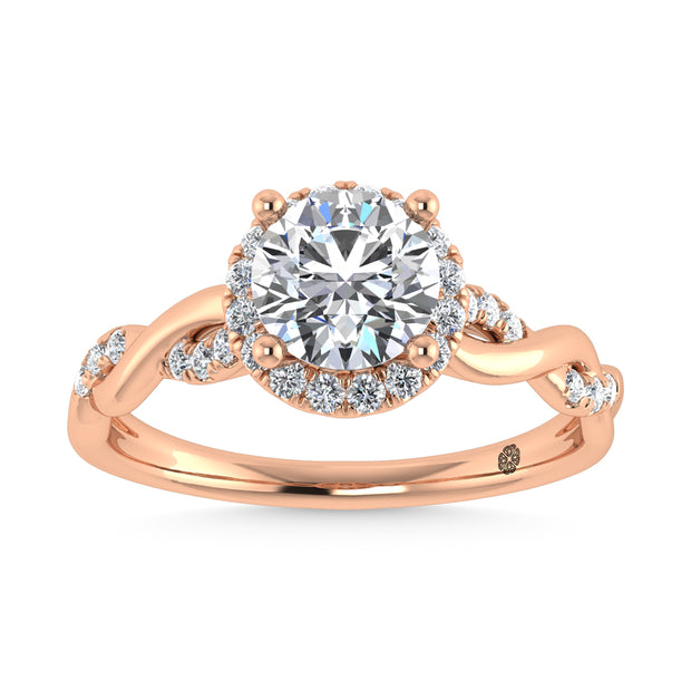 10K Rose Gold Lab Grown Diamond 1 1/4 Ct.Tw. Engagement Ring