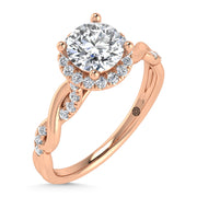 10K Rose Gold Lab Grown Diamond 1 1/4 Ct.Tw. Engagement Ring