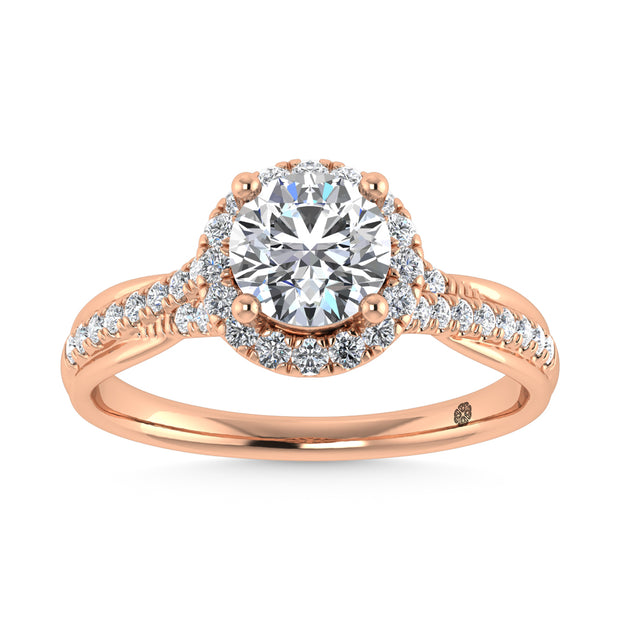 10K Rose Gold Lab Grown Diamond 1 1/4 Ct.Tw. Engagement Ring