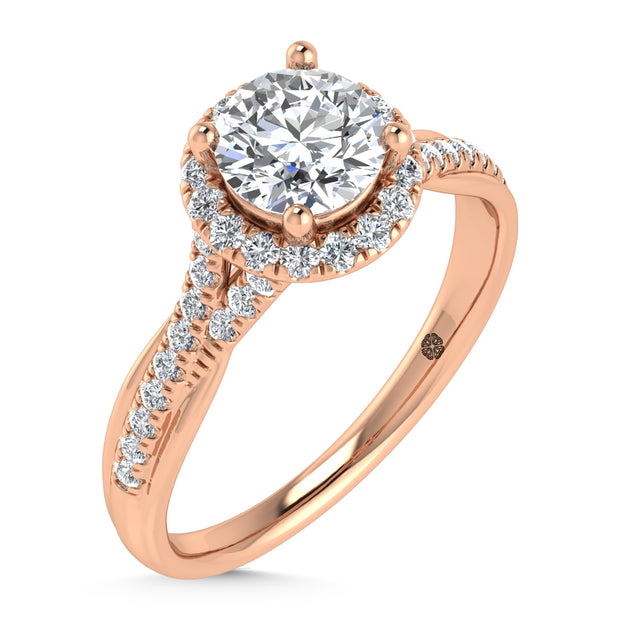 10K Rose Gold Lab Grown Diamond 1 1/4 Ct.Tw. Engagement Ring