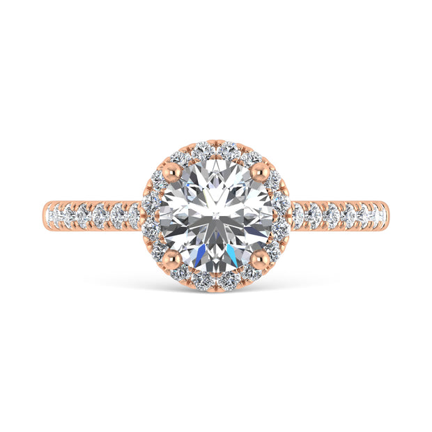 10K Rose Gold Lab Grown Diamond 1 1/4 Ct.Tw. Engagement Ring