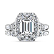 14K White Gold 4 7/8 Ct.Tw. Lab Grown Diamond Bridal Ring (IGI Certified Center 3ct)