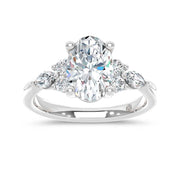 14K White Gold Lab Grown Diamond 2 1/2 Ct.T. Enagagement Ring (IGI Certified Center 2ct)