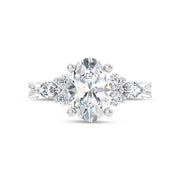 14K White Gold Lab Grown Diamond 2 1/2 Ct.T. Enagagement Ring (IGI Certified Center 2ct)