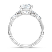 14K White Gold Lab Grown Diamond 2 1/2 Ct.T. Enagagement Ring (IGI Certified Center 2ct)