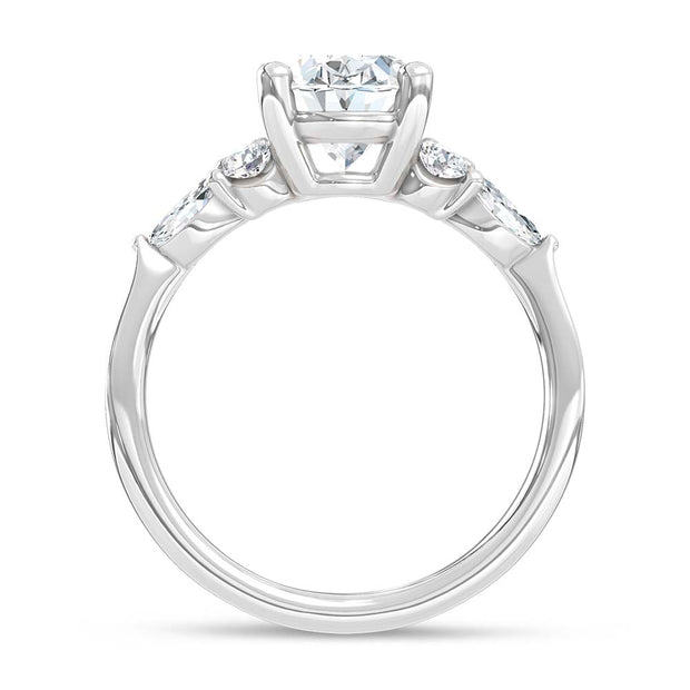 14K White Gold Lab Grown Diamond 2 1/2 Ct.T. Enagagement Ring (IGI Certified Center 2ct)